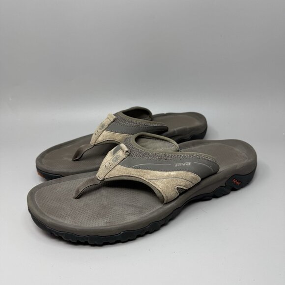 Teva Mens Pajaro Taupe Suede Sport Flip-Flops Sandals 10 Medium (D) BHFO 2196 main image 9